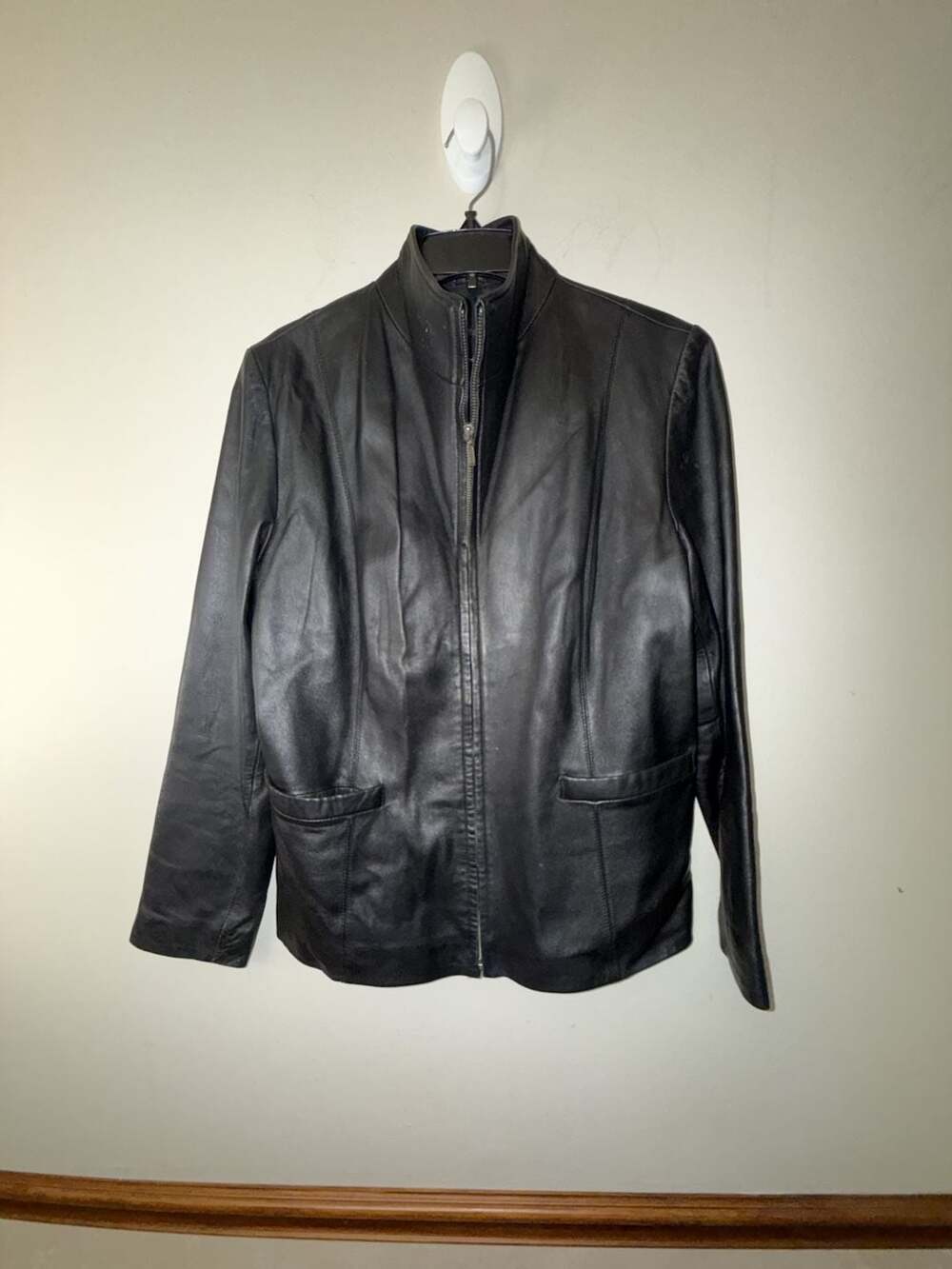JLC New York Women's Genuine Leather Full Zip Jacket